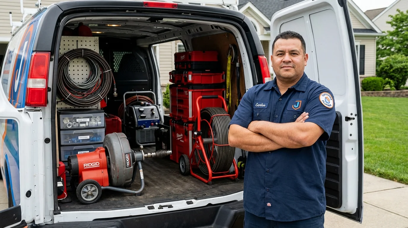 Professional drain cleaning equipment and Johns Plumbing LLC plumber in Lufkin