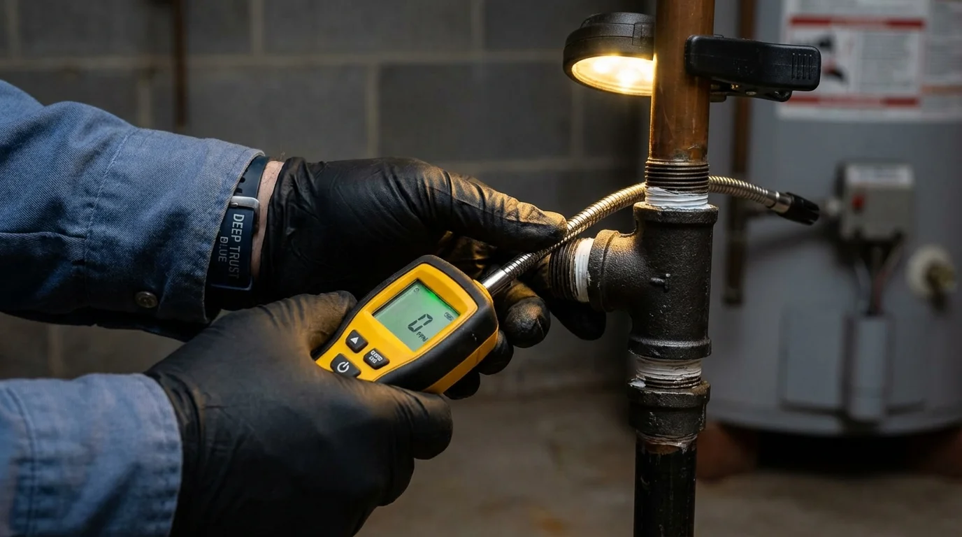 Gas leak detection with electronic sniffer by Johns Plumbing LLC in Lufkin
